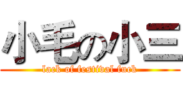 小毛の小三 (lack of festival fuck)