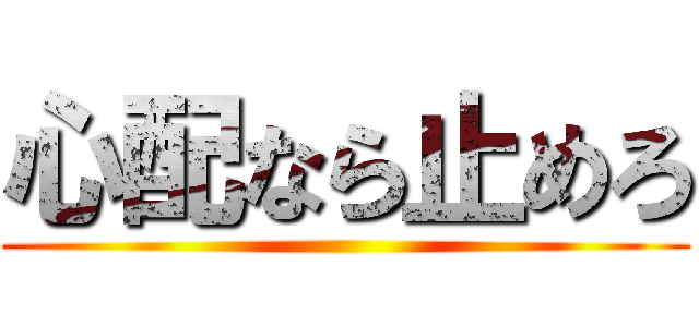 心配なら止めろ ()