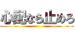 心配なら止めろ ()