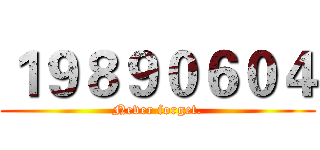 １９８９０６０４ (Never forget.)