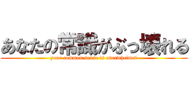 あなたの常識がぶっ壊れる (your common sense is overwhelmed)