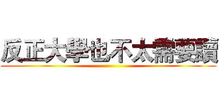 反正大學也不太需要讀 ()