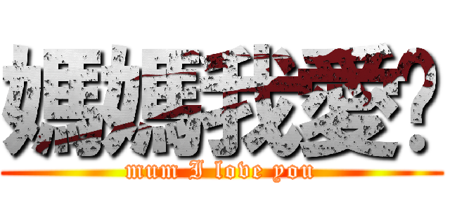 媽媽我愛你 (mum I love you)