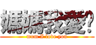 媽媽我愛你 (mum I love you)