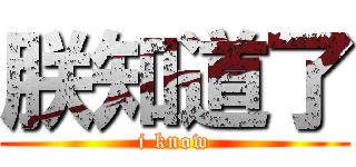 朕知道了 (i know)