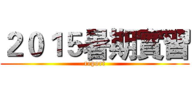 ２０１５暑期實習 (report)