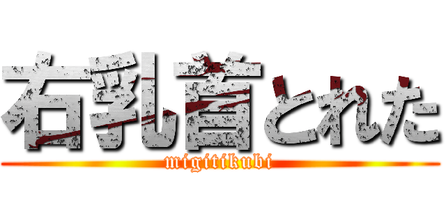 右乳首とれた (migitikubi)