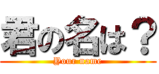 君の名は？ (Your name)