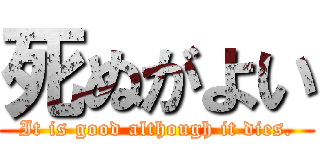 死ぬがよい (It is good although it dies.)