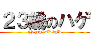 ２３歳のハゲ (23 year old bald)