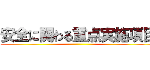 安全に関わる重点実施項目 ()