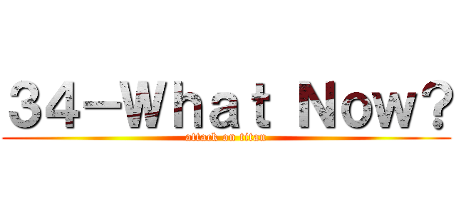 ３４－Ｗｈａｔ Ｎｏｗ？ (attack on titan)