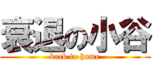 衰退の小谷 (back to home)