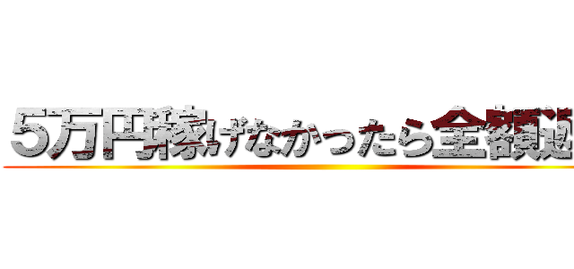 ５万円稼げなかったら全額返金 ()