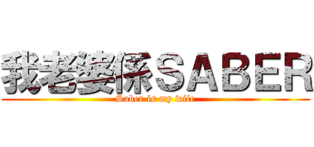 我老婆係ＳＡＢＥＲ (Saber is my wife)