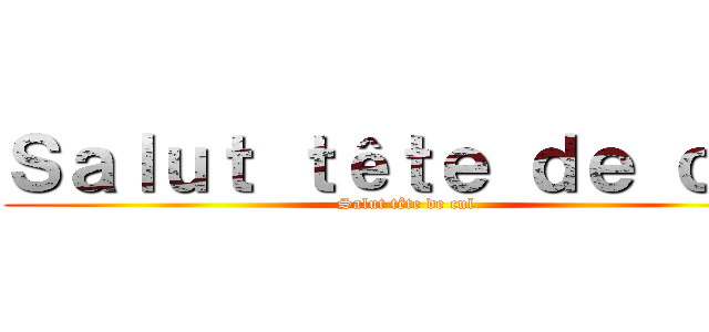 Ｓａｌｕｔ ｔêｔｅ ｄｅ ｃｕｌ (Salut tête de cul)