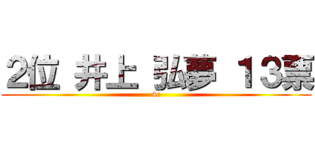 ２位 井上 弘夢 １３票 (4c)