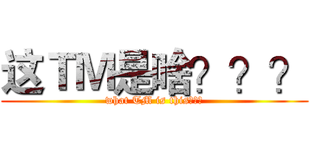 这ＴＭ是啥？？？ (what TM is this？超过)