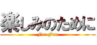 楽しみのために (For Fun)