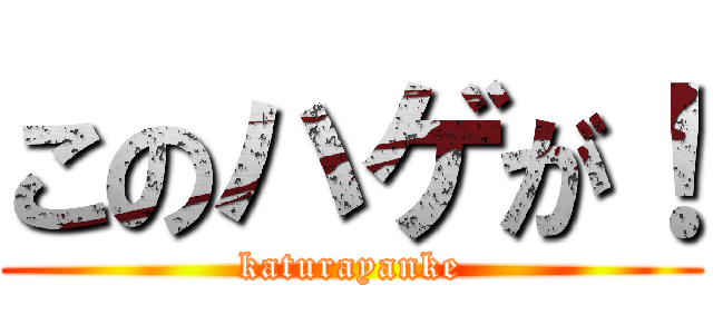 このハゲが！ (katurayanke)