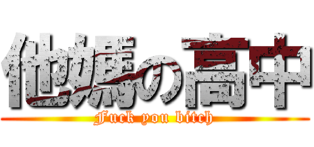 他媽の高中 (Fuck you bitch)