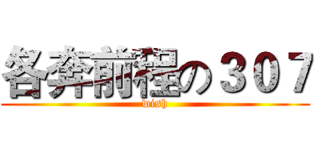 各奔前程の３０７ (wish)