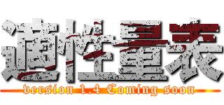 適性量表 (version 1.4 Coming soon)