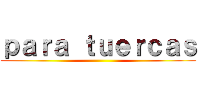 ｐａｒａ ｔｕｅｒｃａｓ ()