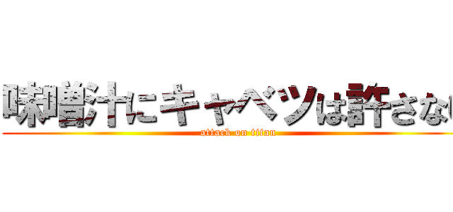 味噌汁にキャベツは許さない (attack on titan)