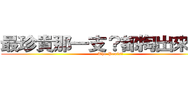 最珍貴那一支？都掏出來了？ (The Penis？)