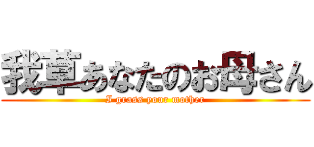 我草あなたのお母さん (I grass your mother)