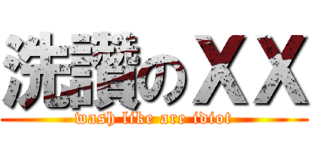 洗讚のＸＸ (wash like are idiot)