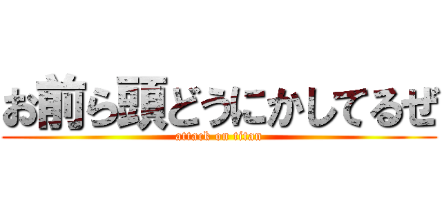 お前ら頭どうにかしてるぜ (attack on titan)