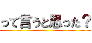 って言うと思った？ ()