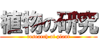 植物の研究 (research of plant)