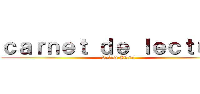 ｃａｒｎｅｔ ｄｅ ｌｅｃｔｕｒｅ (Reiner Braun)