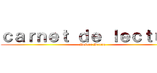 ｃａｒｎｅｔ ｄｅ ｌｅｃｔｕｒｅ (Reiner Braun)