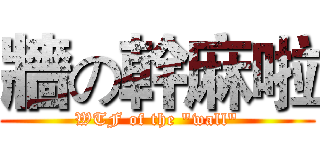 牆の幹麻啦 (WTF of the "wall")