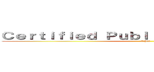 Ｃｅｒｔｉｆｉｅｄ Ｐｕｂｌｉｃ Ａｃｃｏｕｎｔａｎｔ (CPA)