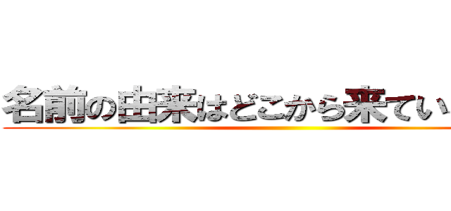 名前の由来はどこから来ているのか？ ()