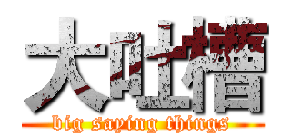 大吐槽 (big saying things)