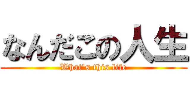 なんだこの人生 (What's this life)