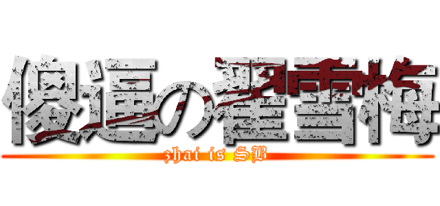 傻逼の翟雪梅 (zhai is SB)