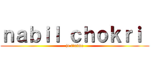 ｎａｂｉｌ ｃｈｏｋｒｉ  (je t\'aime)
