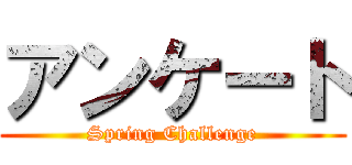 アンケート (Spring Challenge)