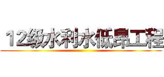 １２级水利水低昂工程 ()