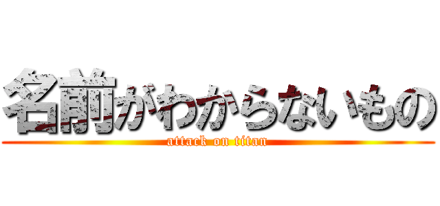 名前がわからないもの (attack on titan)