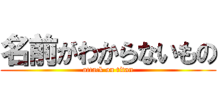 名前がわからないもの (attack on titan)