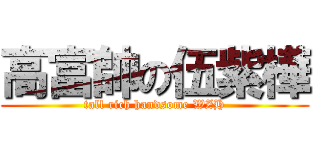 高富帥の伍紫樺 (tall rich handsome WZH)