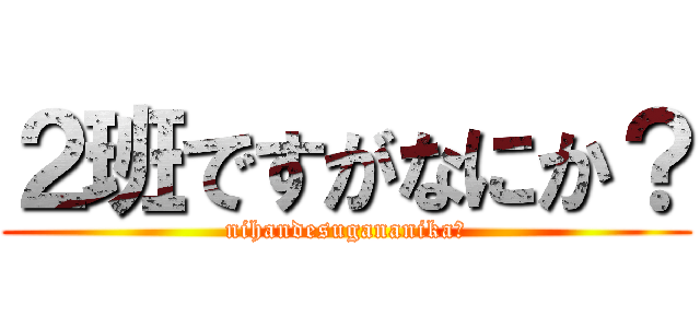 ２班ですがなにか？ (nihandesugananika?)